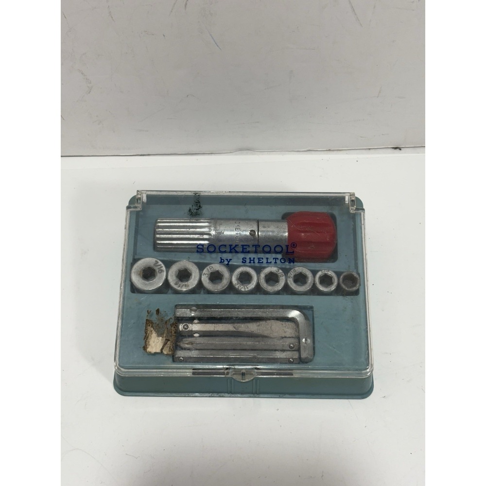 Vintage‎ Socketool Kit by Shelton Tools, Socket Ratchet Travel Tool Kit - USA